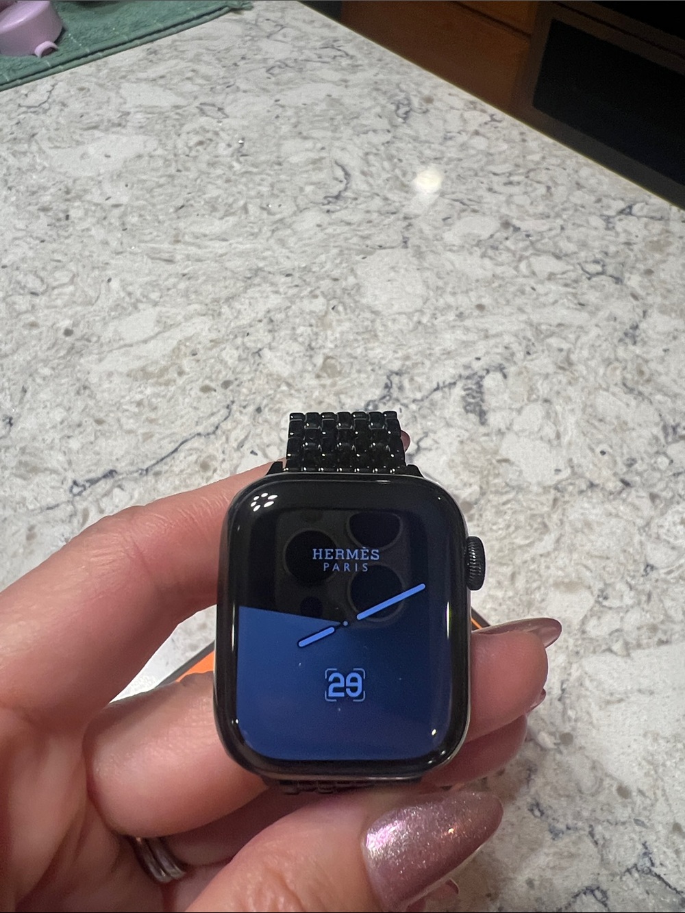 Hermes Space Black Apple Watch Series 8. GUC